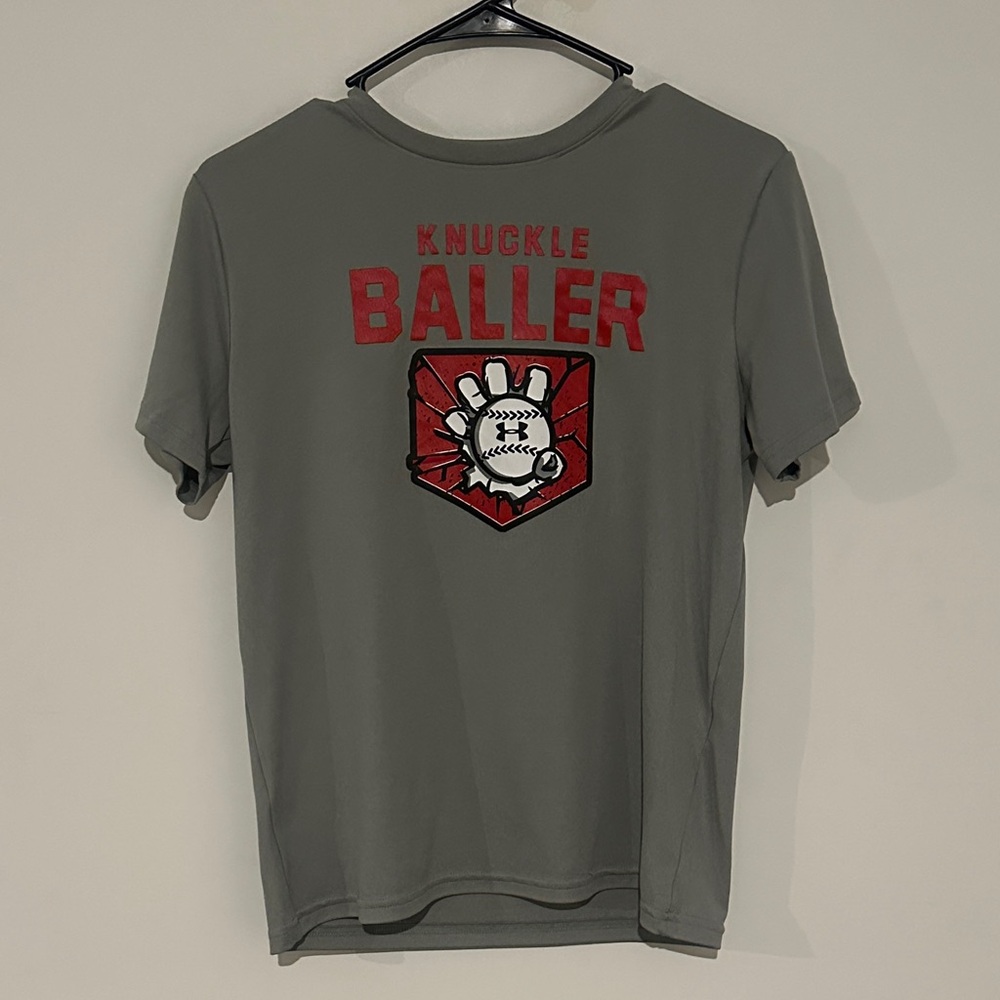 Under Armour Knuckle Baller Tee - Gray and Red